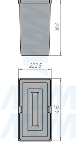 Размеры ведра LINEA 30 л (артикул 6245G41PZ)