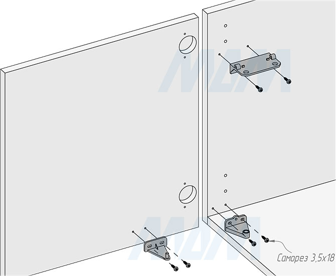 Установка подвесного ведра LINEA 13 л с крышкой для мусора (артикул 6274MT1PZ), схема 3