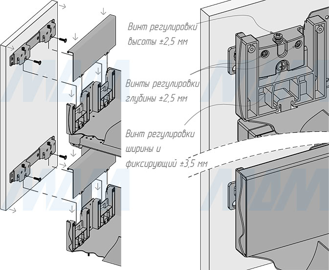 Установка двухуровневой корзины LAMINA, 300 мм, с боковым креплением (артикул EGTGM30B2LGM), схема 5