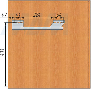 Установка двухуровневой корзины GALAXY для фасада шириной 300 мм (артикул EGTGM30B2OMBASCNP), схема 2