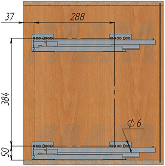 Установка бутылочницы GALAXY 150 мм (артикул ELQGM152-XPRPOM), схема 3