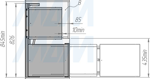 Установка углового механизма LAMINA FLYBOX (артикул FLYB45LGMNP), схема 5
