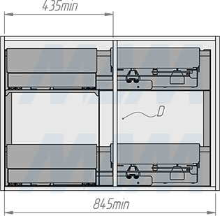 Установка углового механизма LAMINA FLYBOX (артикул FLYB45LGMNP), схема 9