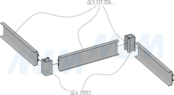 Установка универсального уголка MULTIGOLA с гола-профилем GL5.131.705 (артикул GL4.11951), схема 1