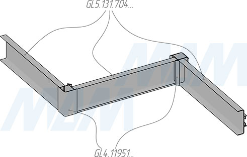 Установка универсального уголка MULTIGOLA с гола-профилем GL5.131.704 (артикул GL4.11951), схема 2