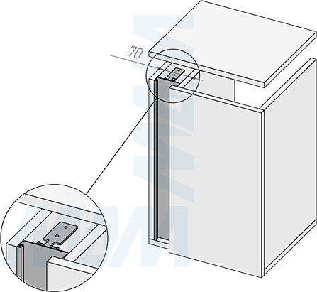 Установка универсальной профиль-ручки GOLIGHT с колонной (артикул GL5.131.817)