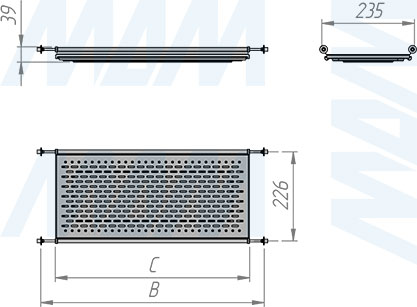 Размеры посудосушителя INOX (артикул INOX 430), чертеж 2