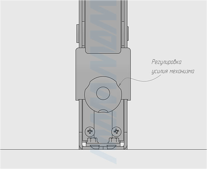 Установка выдвижного двухуровневого механизма KARLO M50 для корпусов верхнего яруса шириной 500 мм (артикул KARLO50), схема 4
