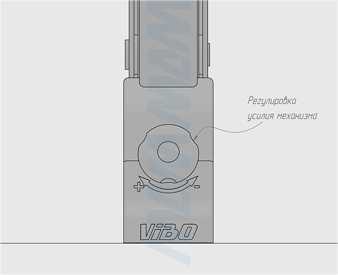 Установка выдвижного двухуровневого механизма KARLO M60 для корпусов верхнего яруса шириной 600 мм (артикул KARLO60), схема 4