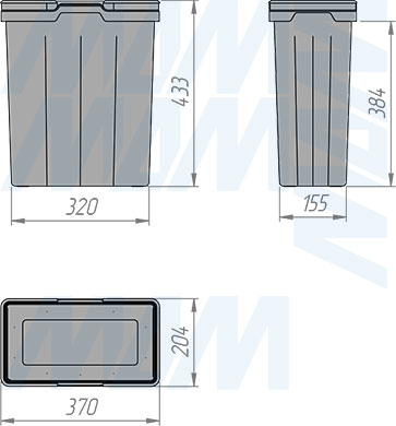 Размеры ведра PROBOX F30 25 л (артикул MBN301-25DGMID)