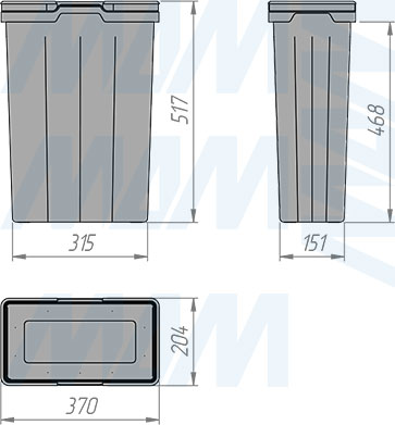 Размеры ведра PROBOX F30 29 л (артикул MBN301-29DGMID)