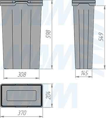 Размеры ведра PROBOX F30 32 л (артикул MBN301-32DGMID)
