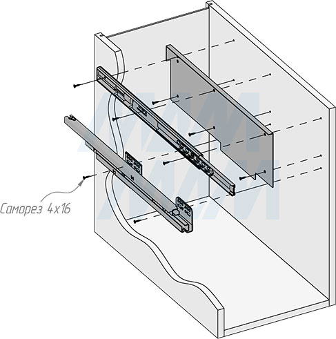 Установка системы PROBOX MAX F30 для сортировки и хранения, 2 емкости (2x13 л), для фасадов шириной 300 мм (артикул MBN302-26DGMAX), схема 4