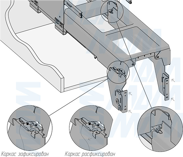 Установка системы PROBOX MAX F30 для сортировки и хранения, 2 емкости (2x13 л), для фасадов шириной 300 мм (артикул MBN302-26DGMAX), схема 5
