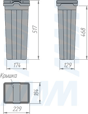 Размеры ведра PROBOX MAX F30 15 л (артикул MBN302-30DGMAX)