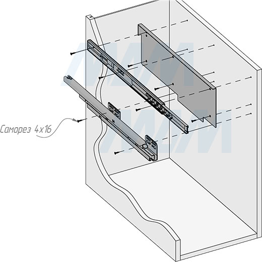 Установка системы PROBOX MAX F30 для сортировки и хранения, 2 емкости (2x15 л), для фасадов шириной 300 мм (артикул MBN302-30DGMAX), схема 4