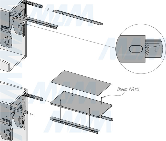 Установка системы PROBOX MAX F30 для сортировки и хранения, 2 емкости (2x15 л), для фасадов шириной 300 мм (артикул MBN302-30DGMAX), схема 6