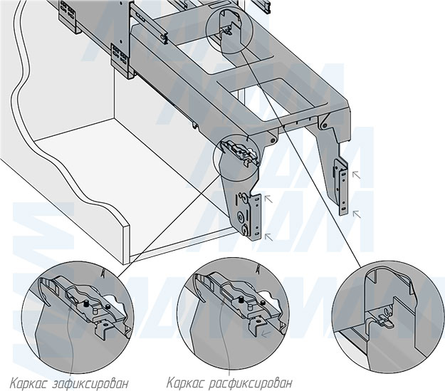 Установка системы PROBOX MAX F30 для сортировки и хранения, 2 емкости (2x16 л), для фасадов шириной 300 мм (артикул MBN302-32DGMAX), схема 5