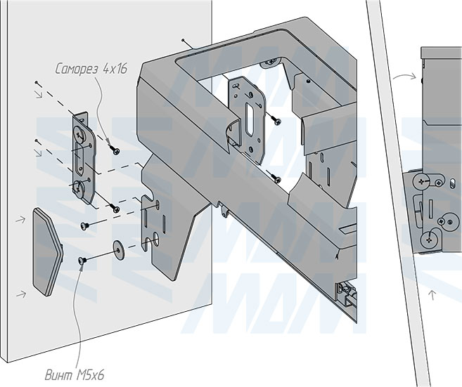 Установка системы PROBOX MAX F30 для сортировки и хранения, 2 емкости (2x16 л), для фасадов шириной 300 мм (артикул MBN302-32DGMAX), схема 7