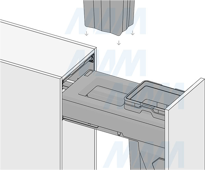 Установка системы PROBOX MAX F30 для сортировки и хранения, 2 емкости (2x16 л), для фасадов шириной 300 мм (артикул MBN302-32DGMAX), схема 9