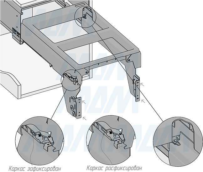 Установка системы PROBOX F40 для сортировки и хранения, 2 емкости (2x24 л), для фасадов шириной 400 мм (артикул MBN402-48DGMID), схема 5