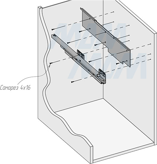 Установка системы PROBOX F40 для сортировки и хранения, 2 емкости (2x31 л), для фасадов шириной 400 мм (артикул MBN402-62DGMID), схема 4