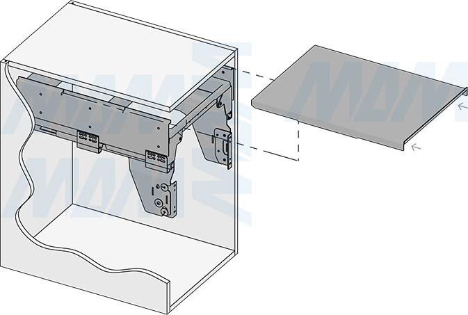 Установка системы PROBOX F40 для сортировки и хранения, 2 емкости (2x31 л), для фасадов шириной 400 мм (артикул MBN402-62DGMID), схема 6