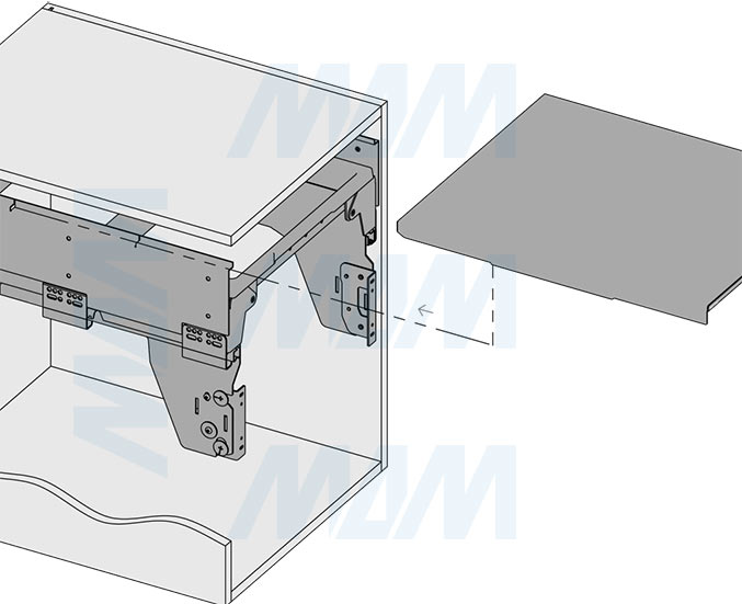 Установка системы PROBOX F45 для сортировки и хранения, 3 емкости (2x15+1x33 л), для фасадов шириной 450 мм (артикул MBN453-63DGMID), схема 6