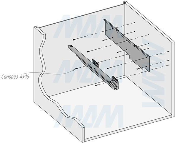 Установка системы PROBOX F60 для сортировки и хранения, 2 емкости (2x28 л), для фасадов шириной 600 мм (артикул MBN452-66DGMID), схема 4
