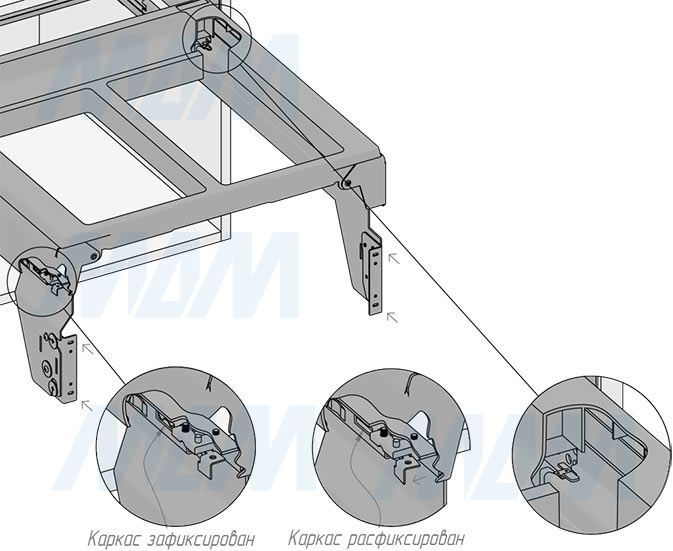 Установка системы PROBOX F60 для сортировки и хранения, 2 емкости (2x28 л), для фасадов шириной 600 мм (артикул MBN452-66DGMID), схема 5