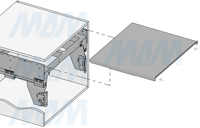 Установка системы PROBOX F60 для сортировки и хранения, 2 емкости (2x28 л), для фасадов шириной 600 мм (артикул MBN452-66DGMID), схема 6