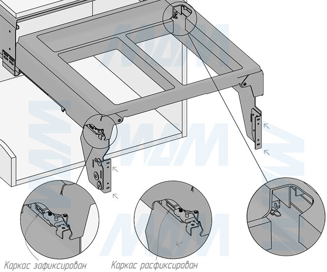 Установка системы PROBOX F60 для сортировки и хранения, 2 емкости (2x33 л), для фасадов шириной 600 мм (артикул MBN452-66DGMID), схема 5