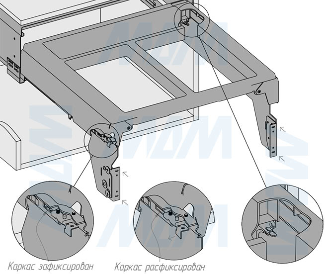 Установка системы PROBOX F60 для сортировки и хранения, 3 емкости (2x13+28 л), для фасадов шириной 600 мм (артикул MBN603-54DGMID), схема 5