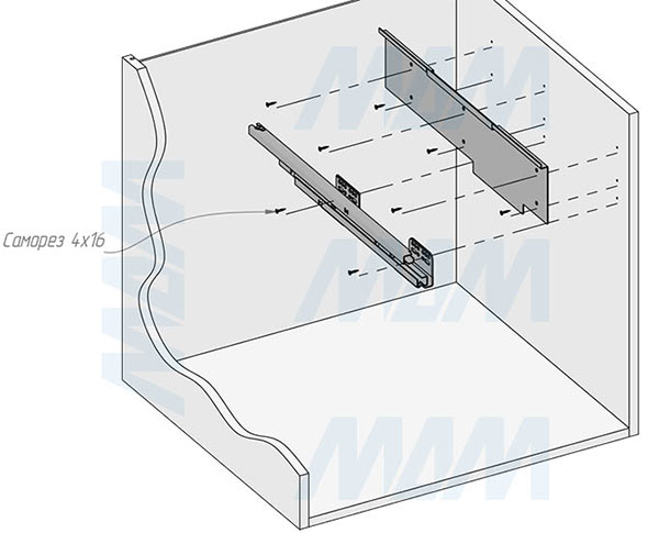 Установка системы PROBOX F60 для сортировки и хранения, 3 емкости (2x15+33 л), для фасадов шириной 600 мм (артикул MBN603-63DGMID), схема 4