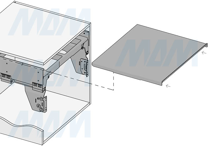 Установка системы PROBOX F60 для сортировки и хранения, 3 емкости (2x15+33 л), для фасадов шириной 600 мм (артикул MBN603-63DGMID), схема 6