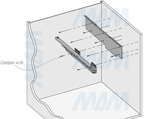 Установка системы PROBOX F60 для сортировки и хранения, 3 емкости (2x16+37 л), для фасадов шириной 600 мм (артикул MBN603-69DGMID), схема 4