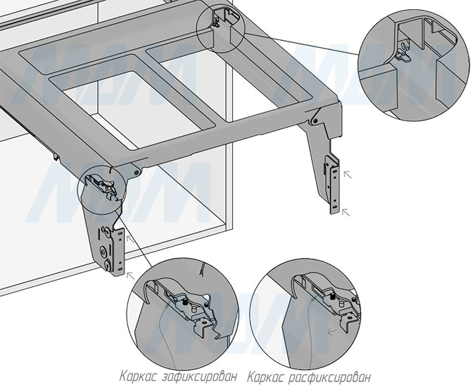 Установка системы PROBOX F60 для сортировки и хранения, 3 емкости (2x16+37 л), для фасадов шириной 600 мм (артикул MBN603-69DGMID), схема 5