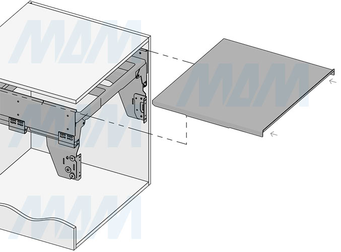 Установка системы PROBOX F60 для сортировки и хранения, 3 емкости (2x16+37 л), для фасадов шириной 600 мм (артикул MBN603-69DGMID), схема 6