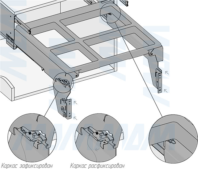 Установка системы PROBOX MAX F60 для сортировки и хранения, 4 емкости (2x13 л + 2x24 л), для фасадов шириной 600 мм (артикул MBN604-74DGMAX), схема 5