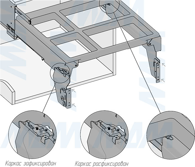 Установка системы PROBOX MAX F60 для сортировки и хранения, 4 емкости (2x15 л + 2x27 л), для фасадов шириной 600 мм (артикул MBN604-84DGMAX), схема 5