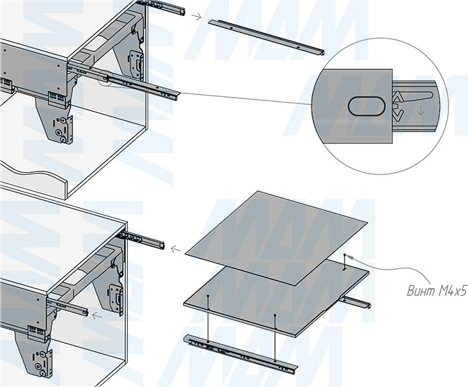 Установка системы PROBOX MAX F60 для сортировки и хранения, 4 емкости (2x15 л + 2x27 л), для фасадов шириной 600 мм (артикул MBN604-84DGMAX), схема 6