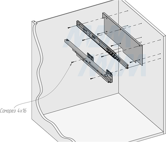 Установка системы PROBOX MAX F60 для сортировки и хранения, 4 емкости (2x16 л + 2x31 л), для фасадов шириной 600 мм (артикул MBN604-94DGMAX), схема 4