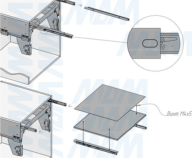 Установка системы PROBOX MAX F60 для сортировки и хранения, 4 емкости (2x16 л + 2x31 л), для фасадов шириной 600 мм (артикул MBN604-94DGMAX), схема 6