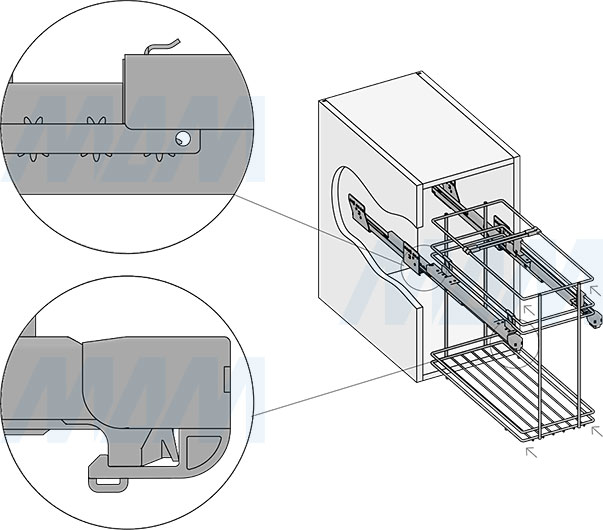 Установка системы KOMBI 30 с двумя ведрами для сортировки и хранения (артикул PKBGME302MG), схема 4