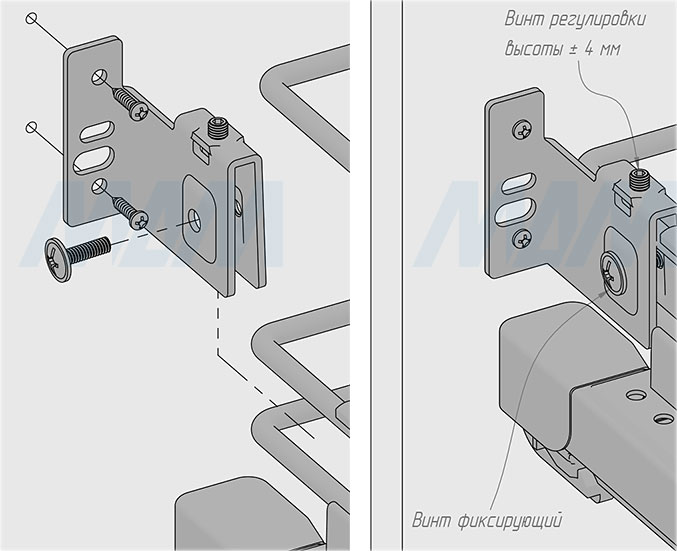 Установка системы KOMBI 30 с двумя ведрами для сортировки и хранения (артикул PKBGME302MG), схема 5