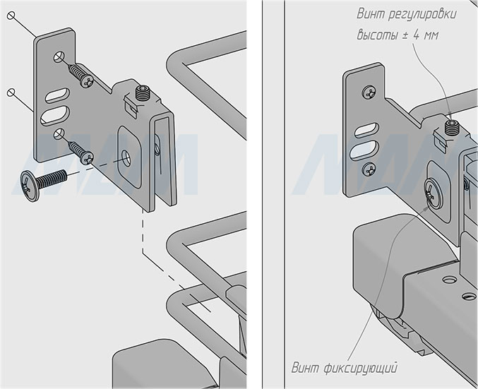 Установка системы KOMBI 45 с тремя ведрами для сортировки и хранения (артикул PKBGME453MG), схема 5