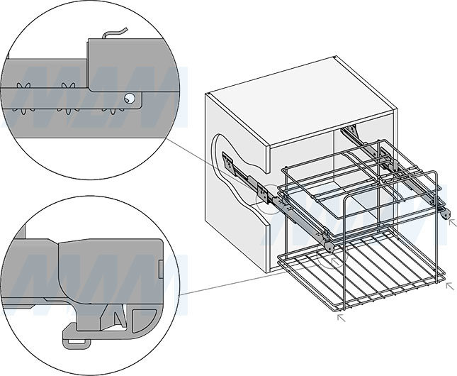 Установка системы KOMBI 60 с четырьмя ведрами для сортировки и хранения (артикул PKBGME604MG), схема 4