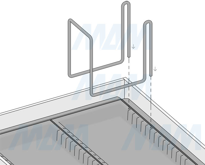 Установка держателя METROPOLIS, тип 1 (артикул PTC KIT PC), чертеж