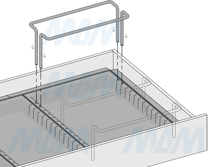 Установка держателя METROPOLIS, тип 2 (артикул PTC KIT PD), чертеж