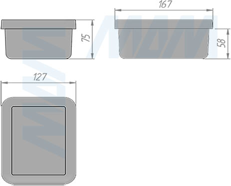 Размеры комплекта дополнительных емкостей (артикул PTC KIT PV), чертеж 2